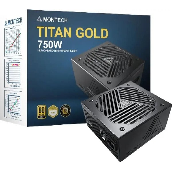 Блок питания Montech Titan Gold Gen.5 750 Вт, Ret, черный, [titan gold 750 tis0123]